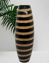 Vase en bois sculpté naturel et noir*