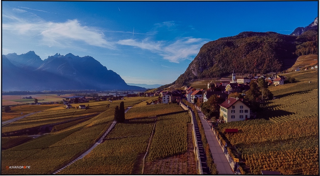 Tableau paysage Suisse   55 x 30 cm _By Karadrone