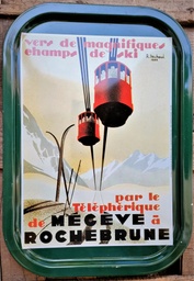 Plateau de service vintage Téléphérique Megève Rochebrune Haute-Savoie*